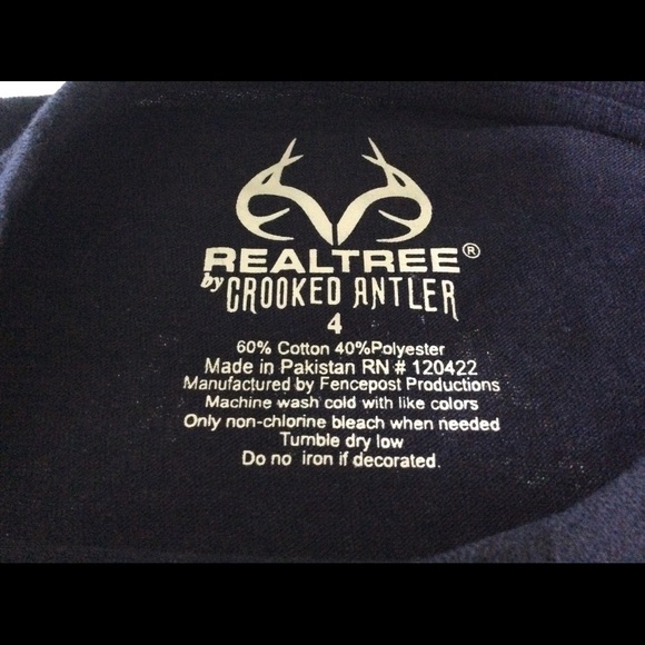 RealTree Boys Size 4 Long Sleeve Shirt Navy camo hunting - Picture 4 of 7